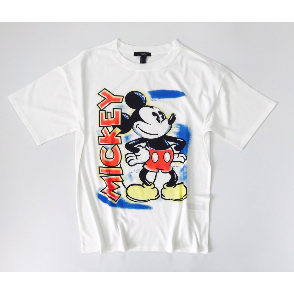 Áo form rộng cánh dơi in mickey forever21