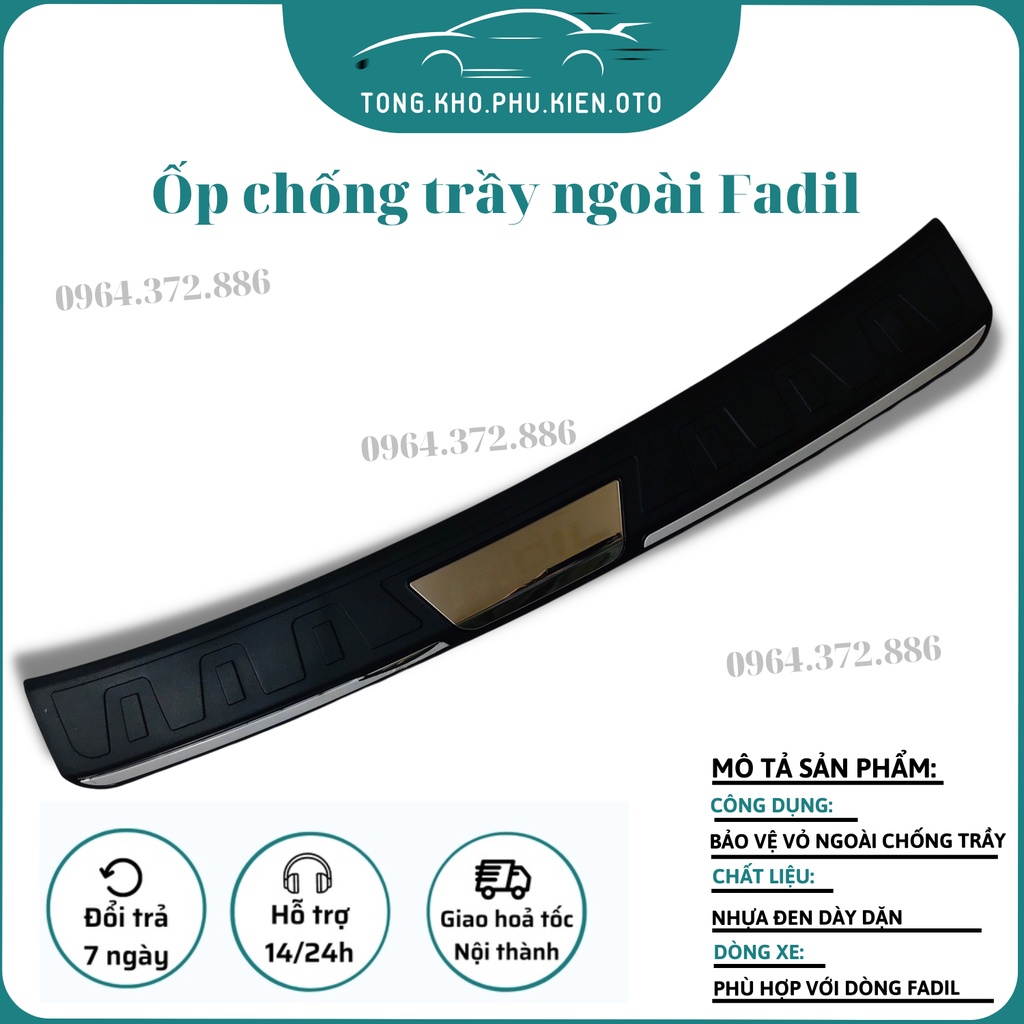 Ốp Chống Trầy Cốp Ngoài Xe Vinfast Fadil 2019-2020-2021-2022-2023, chất liệu nhựa cao cấp