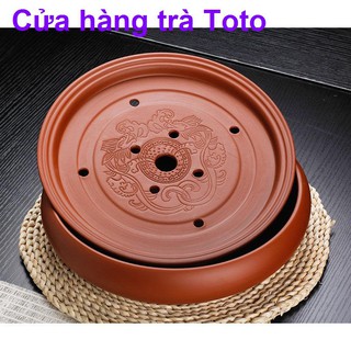 Trọn bộ khay trà tròn cát tím Chaoshan Kungfu ấm gia dụng gốm sứ hiện đại đơn giản