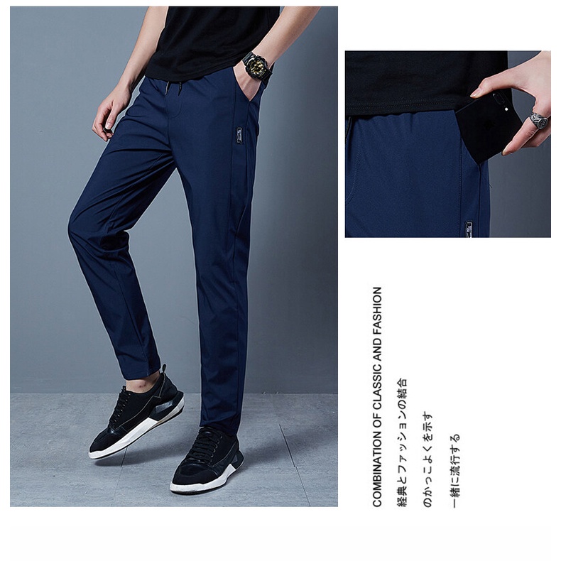 【M-5XL】Quần Dài ống rộng âu Nam Thời Trang Dành Cho,quần thun nam mặc nhà big size đen