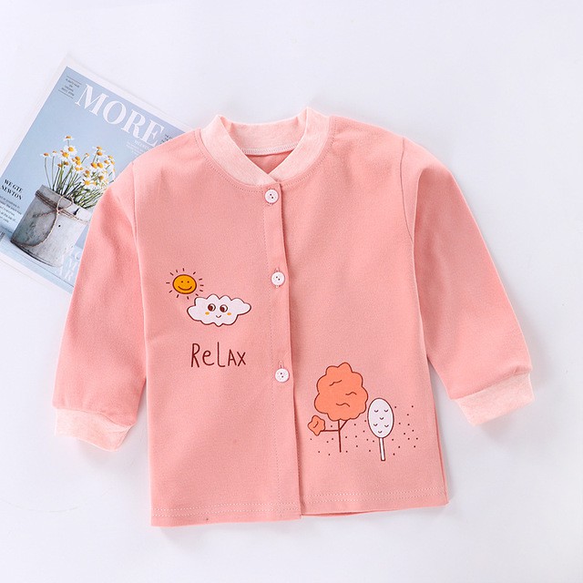 Áo thu đông cúc vai cho bé trai, gái 3 tháng-3 tuổi