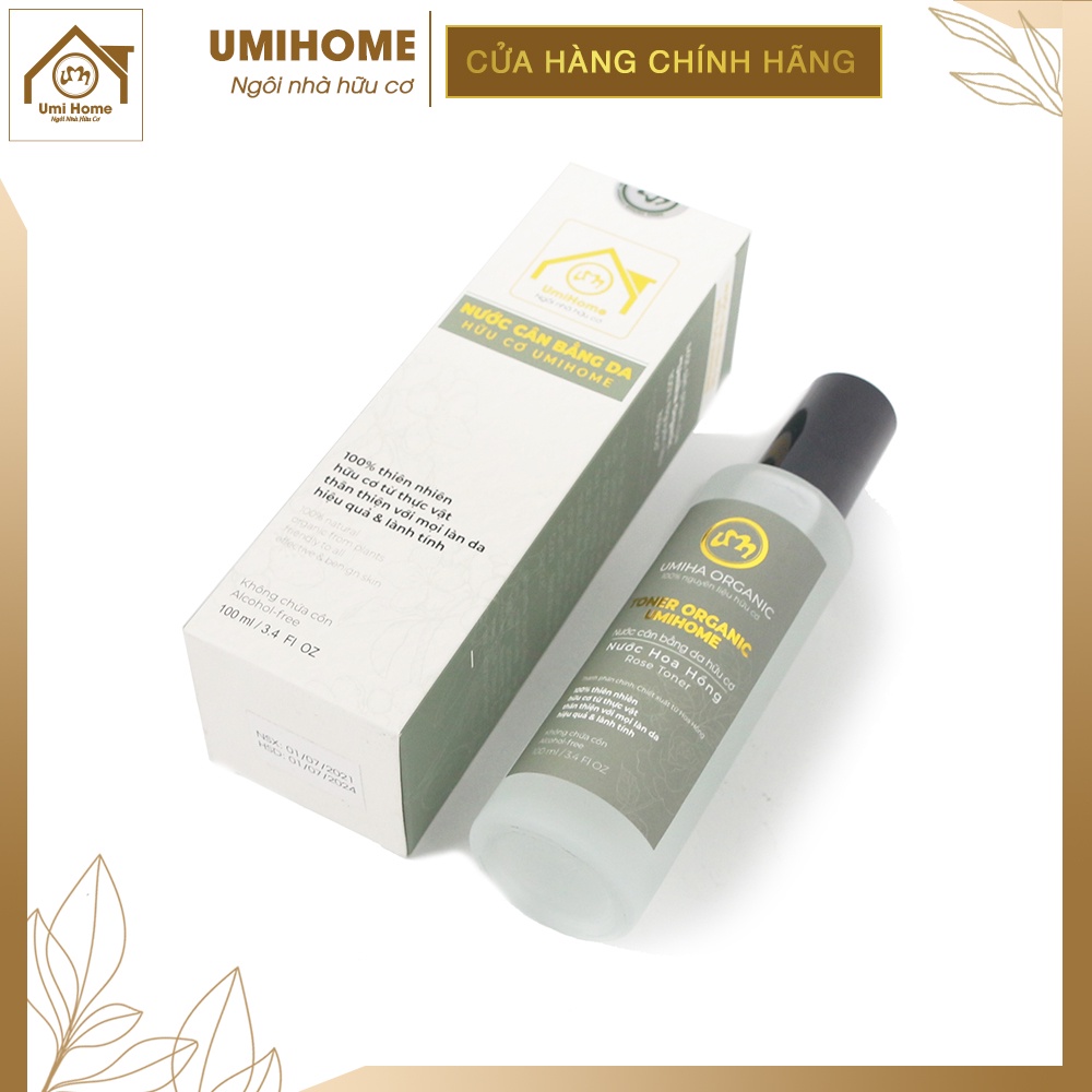 Nước cân bằng da Hoa Hồng UMIHOME nguyên chất cân bằng độ PH, ngăn ngừa nếp nhăn và tái tạo da hiệu quả 100ml