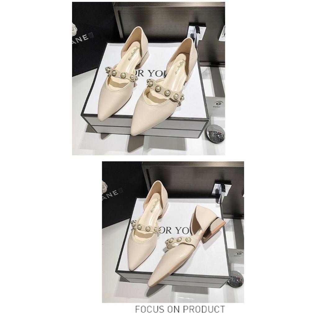 Giày Gót Thấp Mũi Nhọn Thiết Kế Mới Thời Trang 2022 Dành Cho Nữ