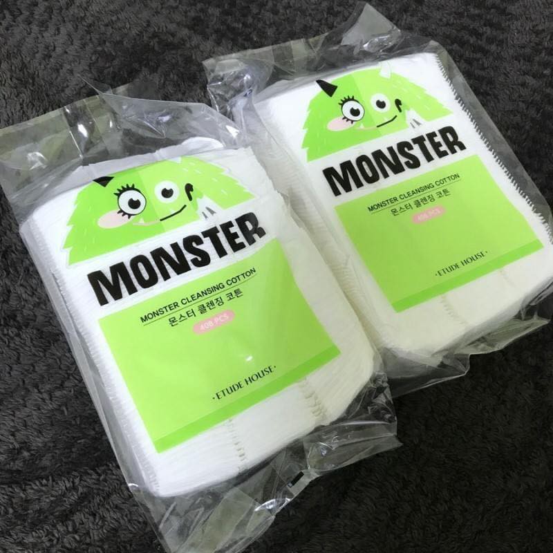 Bông tẩy trang monster cleansing cotton 408 miếng