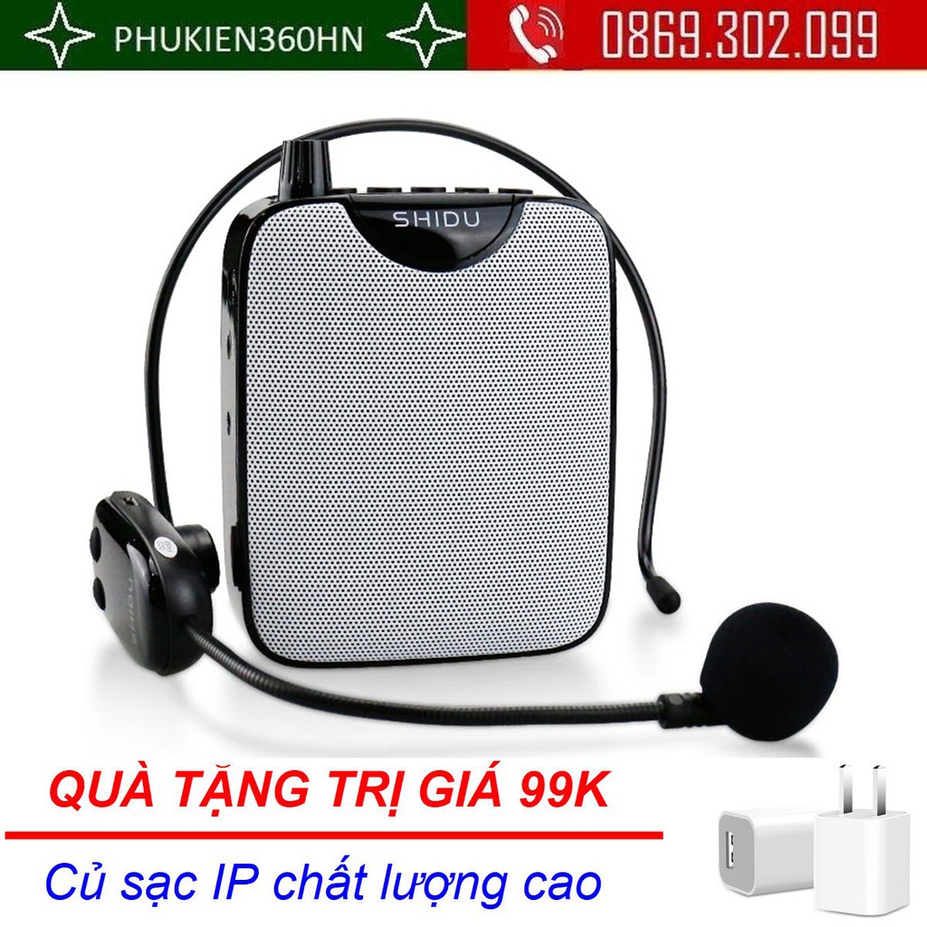 (QUÀ TẶNG 99K) Máy trợ giảng Shidu M500 kèm mic không dây- công suất 10W Âm Thanh Độ Phủ Sóng Lên Đến 800 ㎡