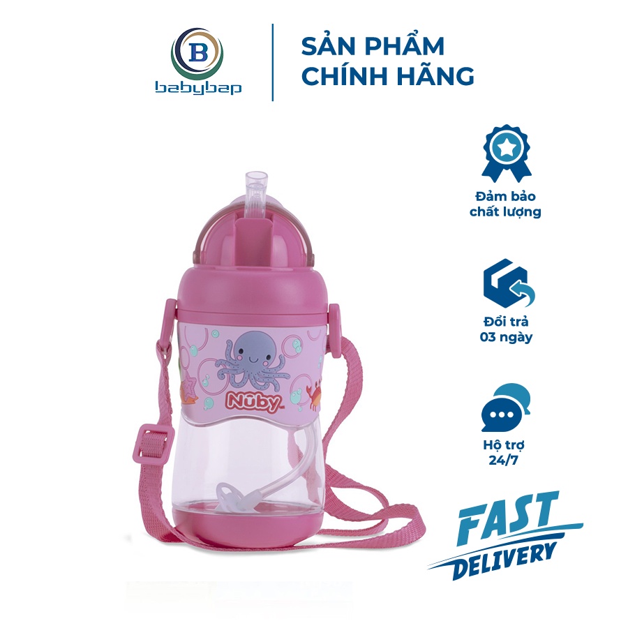 Bình Uống Nước Tritan Nuby Hai Tay Cầm, 400ml