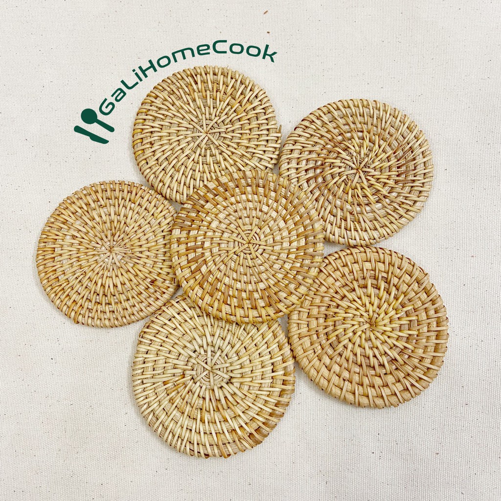Lót ly cốc, Lót nồi xoong bằng Mây tre đan tự nhiên - thủ công mỹ nghệ Việt Nam GaliHomecook | BigBuy360 - bigbuy360.vn