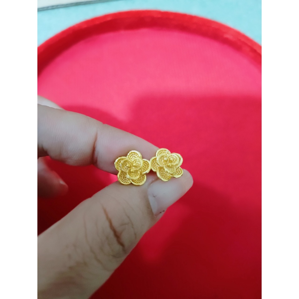 Bông tai cưới chạm hoa chuẩn 24.k cực đẹp E