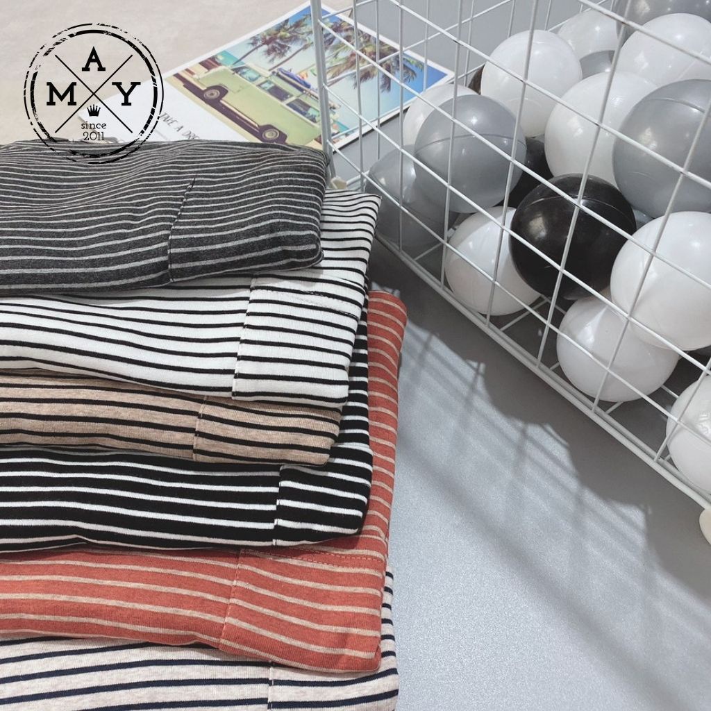 Áo Tăm Chun Kẻ Vạt MAY.SINCE2011 Thiết Kế Dáng Rộng Oversize Dễ Mặc, Chất Liệu Cotton MAN05-0455