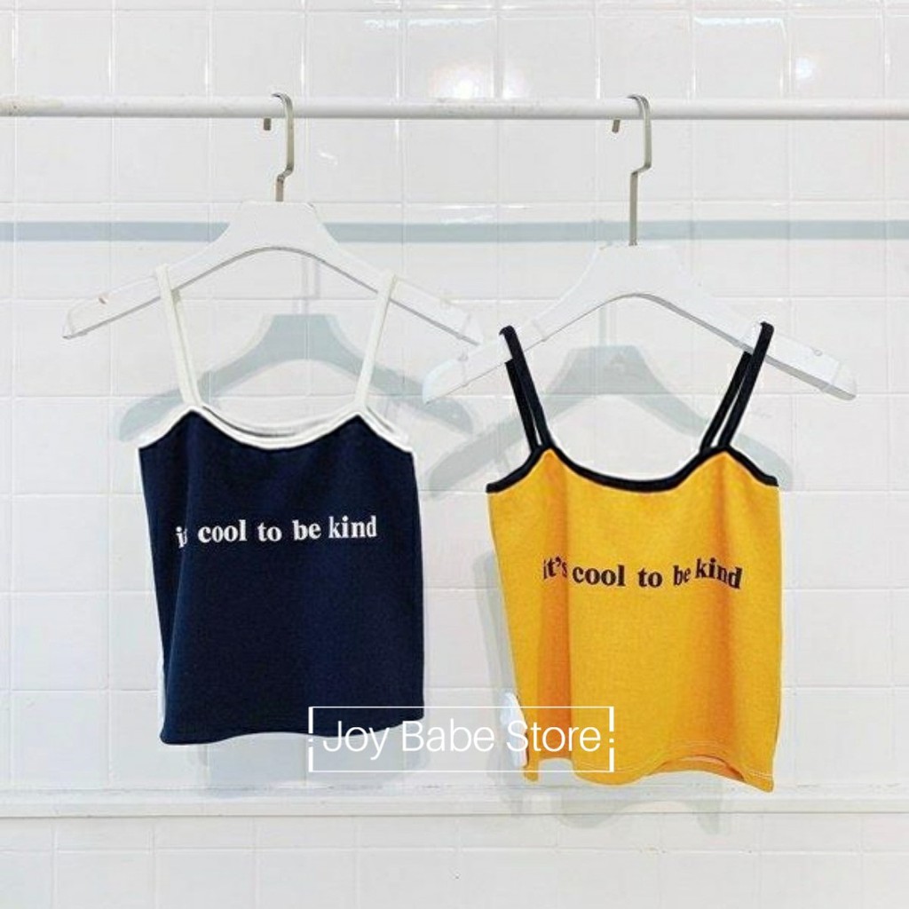 ÁO THUN HAI DÂY CROPTOP ÔM BODY IT'S COOL TO BE KIND - ÁO TẬP GYM, YOGA 4
