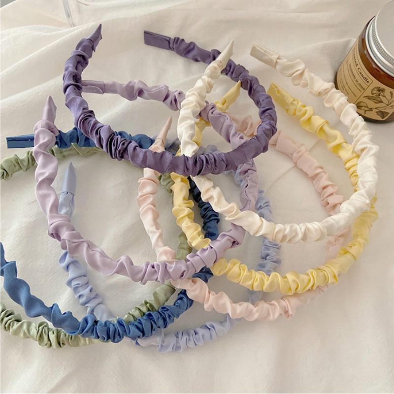 Cài tóc HAIMEIKANG vải satin xếp ly phong cách Hàn Quốc ngọt ngào