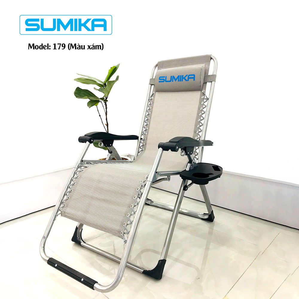 Ghế xếp thư giãn SUMIKA 199 - Mẫu mới nhất 2020, lăn tay massage, khung vuông cao cấp, tải trọng 300kg