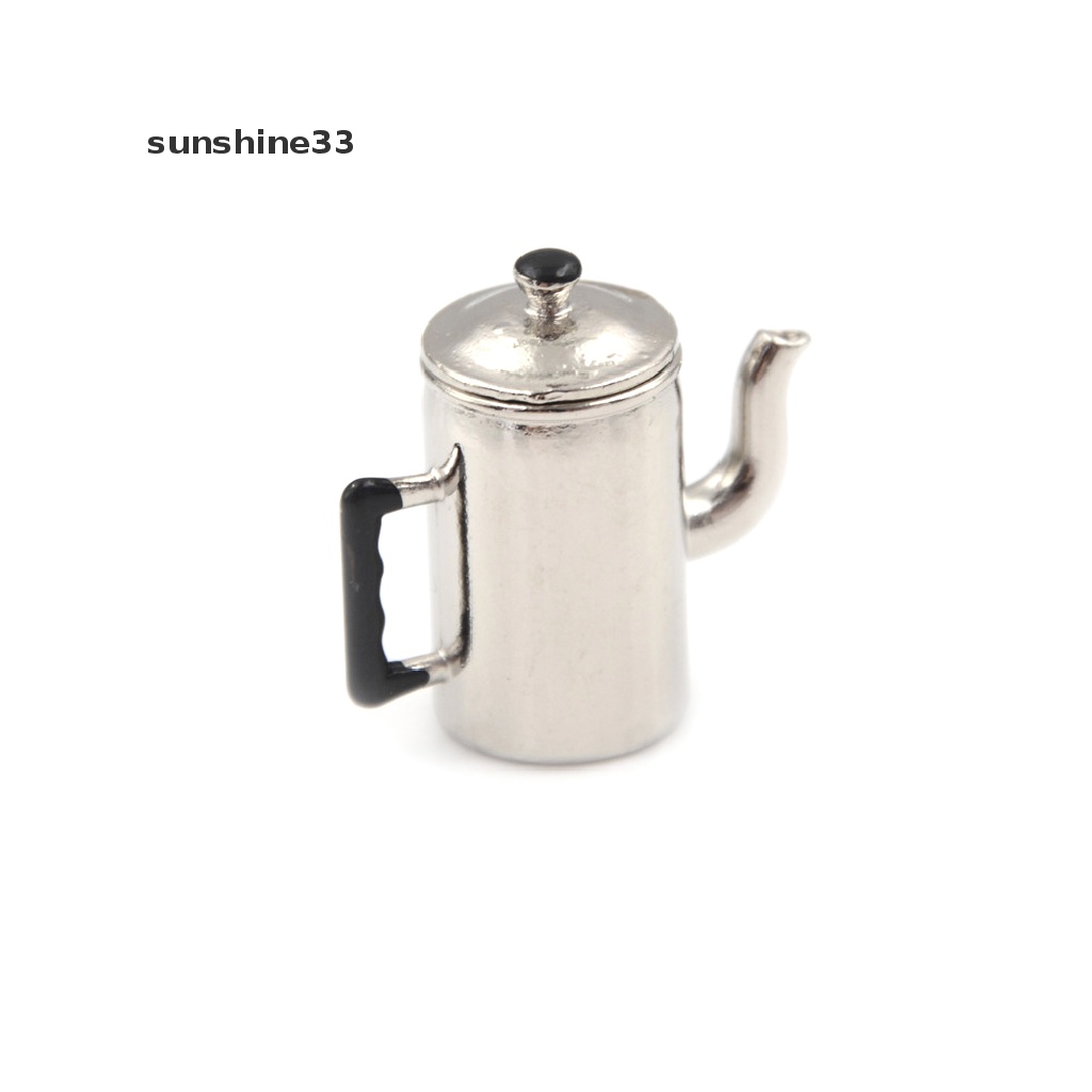 SU 1/12 Dollhouse Miniature Metal Boiling Water Kettle toy Kitchen furniture toy n
