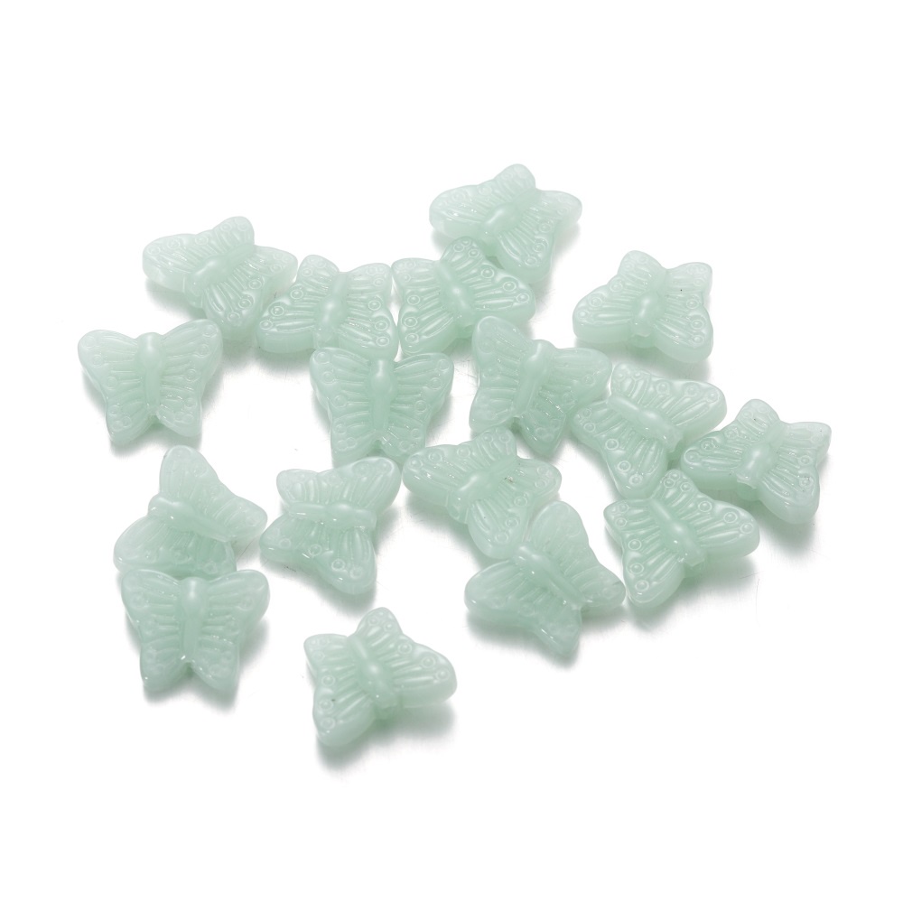 ST.KUNKKA 10 phụ kiện trang sức mặt dây chuyền thủy tinh hình bướm 15*12mm