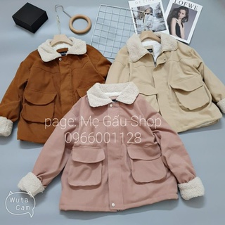 ÁO KHOÁC CỔ LÔNG NÓT LÔNG CỪU
