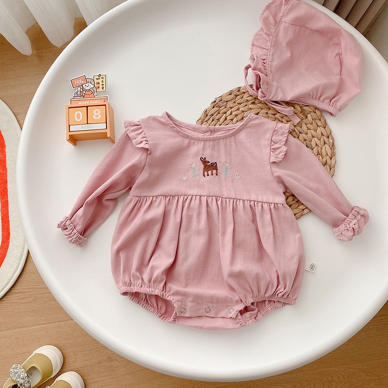 Body chip cánh tiên thêu hình chú hươu phong cách Hàn quốc cho bé Babysheep