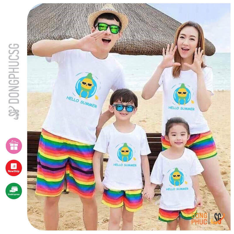 Đồ Đi Biển Gia Đình 3 4 5 Người Đồng Phục Áo Quần Cho Hội Nhóm Nam Nữ Đi  Biển Nổi Bật Ddb56 Sg - Mixasale