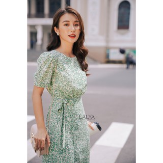 LALYA_Váy suông wrap nơ eo