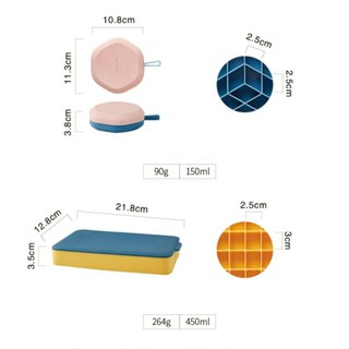 [Có nắp] Khay khuôn làm đá silicon