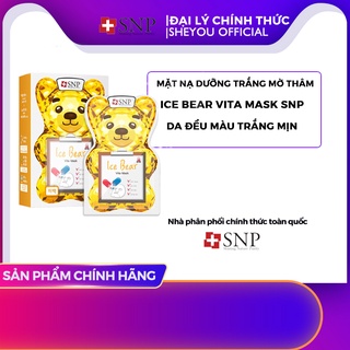 Mặt nạ dưỡng trắng mờ thâm hàn quốc snp ice bear vitamin mask| m407