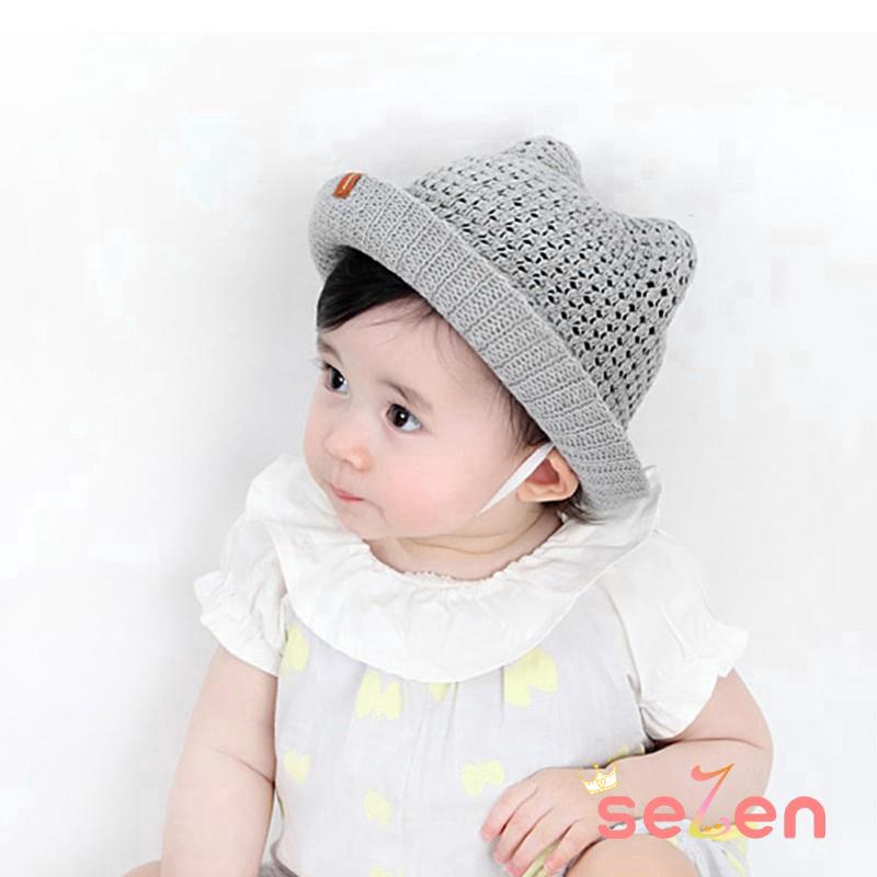 Nón cotton tai gấu dễ thương xinh xắn cho bé
