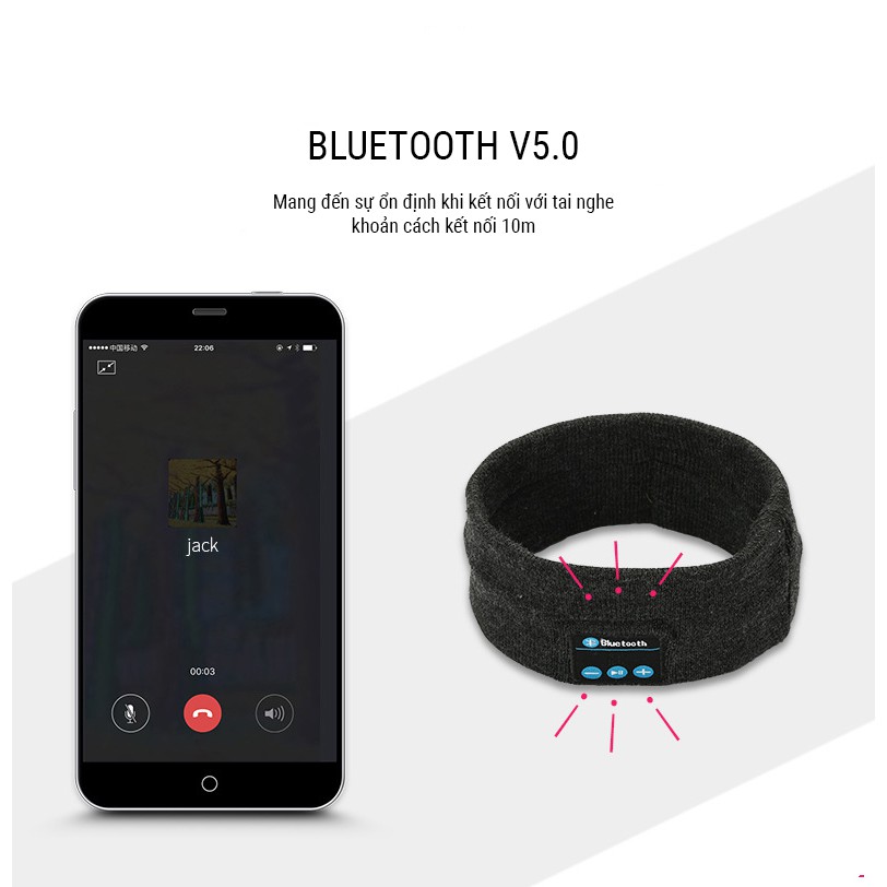 Tai nghe thể thao băng đô Bluetooth V5.0 chiếc tai nghe với những tính năng độc đáo và tiện dụng.