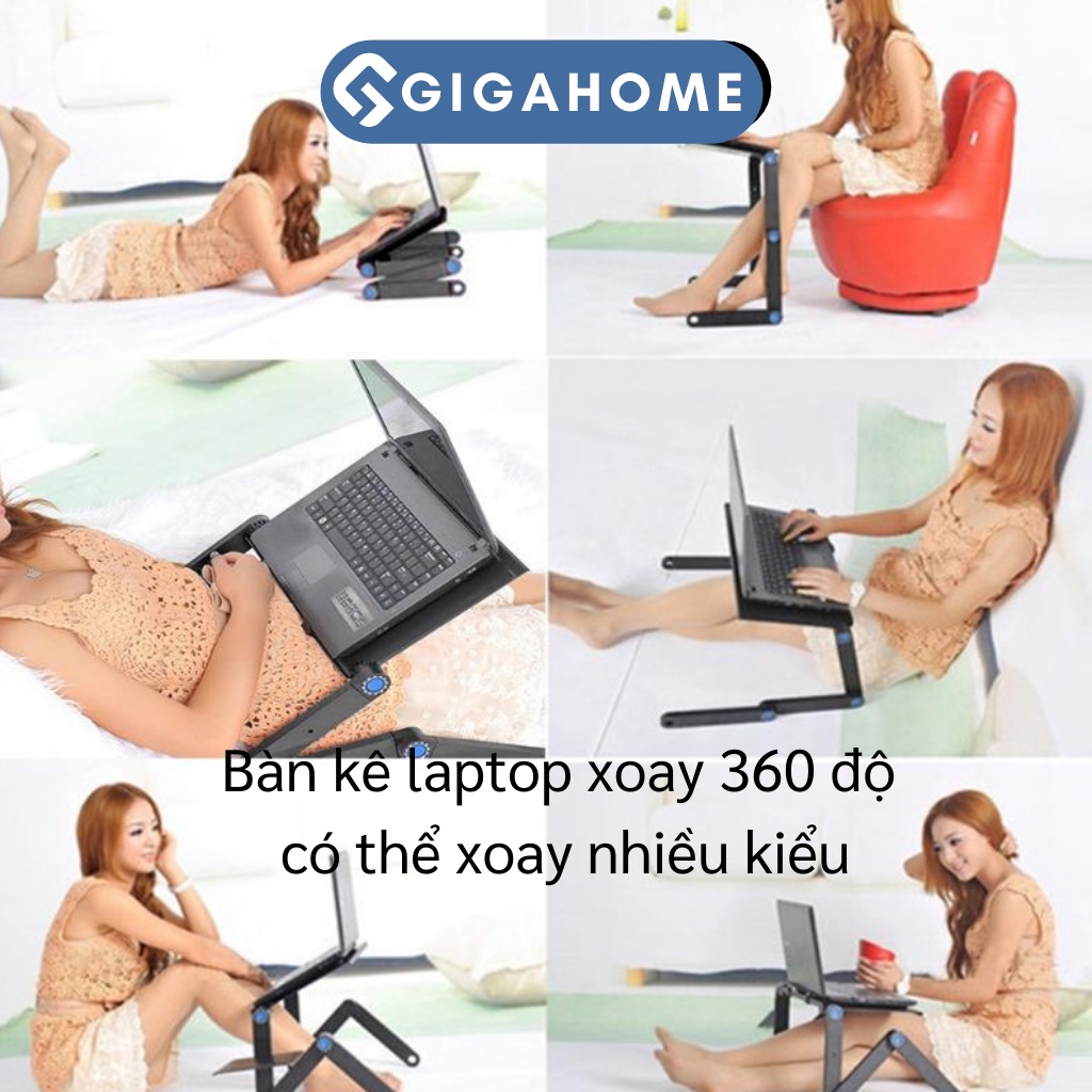 Bàn Kê Laptop Xoay 360 Độ, Điều Chỉnh Cao Thấp GIGAHOME Di Động, Dễ Dàng Đem Theo 4816