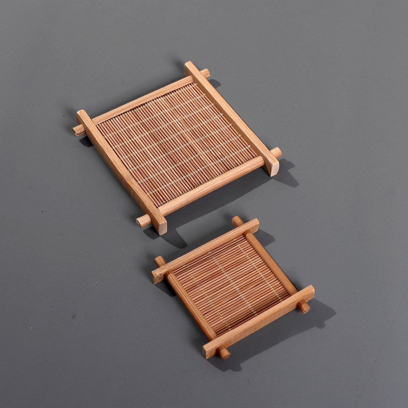 Khay Đựng Cốc Trà - Đế Lót Tách Trà Bằng Tre - Cách Nhiệt Bộ Trà Đạo Phụ Kiện Trà Đạo - Decor