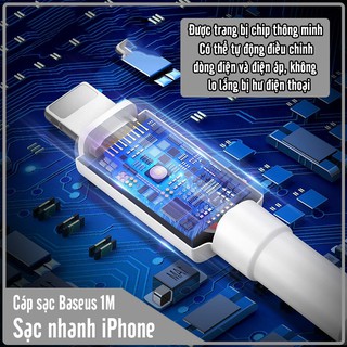 Cáp sạc nhanh Baseus Mini White 1M 2.4A dùng cho iPhone
