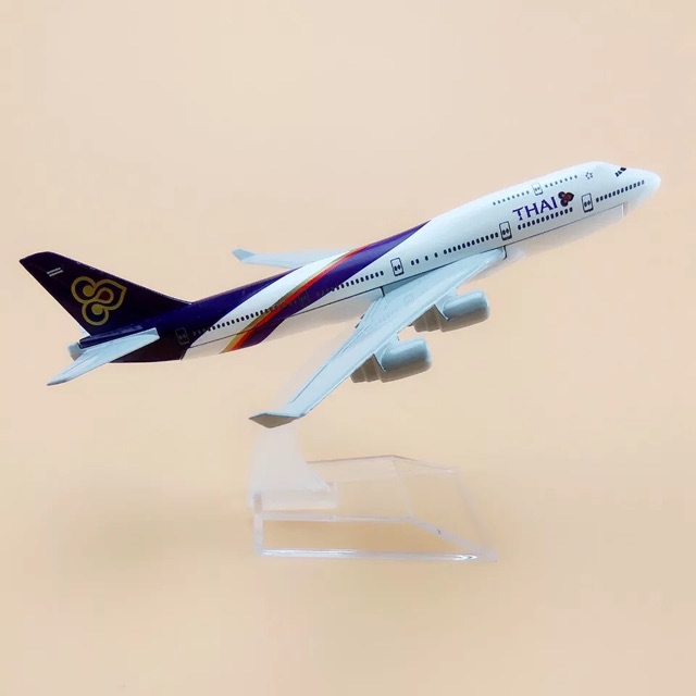 [ishop268] Mô Hình Máy Bay 16cm Boeing B747 THAI AIR QUÀ TẶNG - Mua hàng an tâm