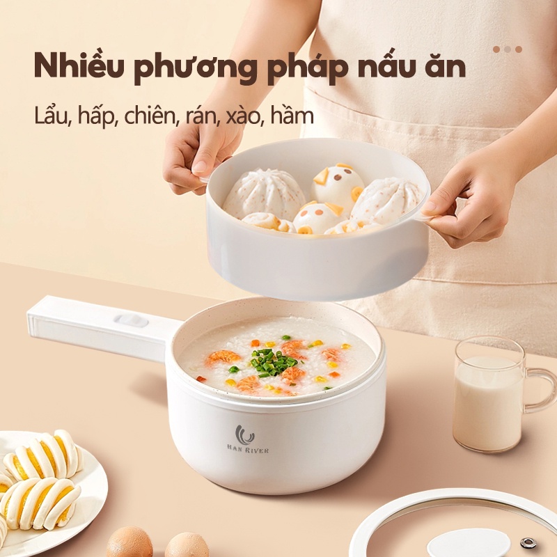 Nồi lẩu điện HAN RIVER đa năng tích hợp Lẩu/ hấp/ chiên/ rán/ xào/ hầm chính hãng 1.5L