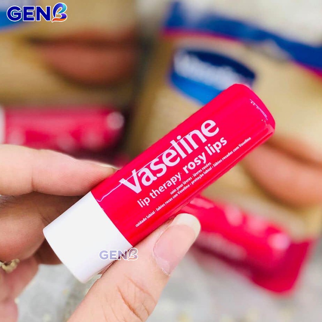 Son Dưỡng Môi Vaseline Dạng Thỏi HỒNG Xinh Thơm Nhẹ CHÍNH HÃNG Không Màu Dưỡng Ẩm Lót Trang Điểm Cho Nam Nữ Mỹ Phẩm GENB