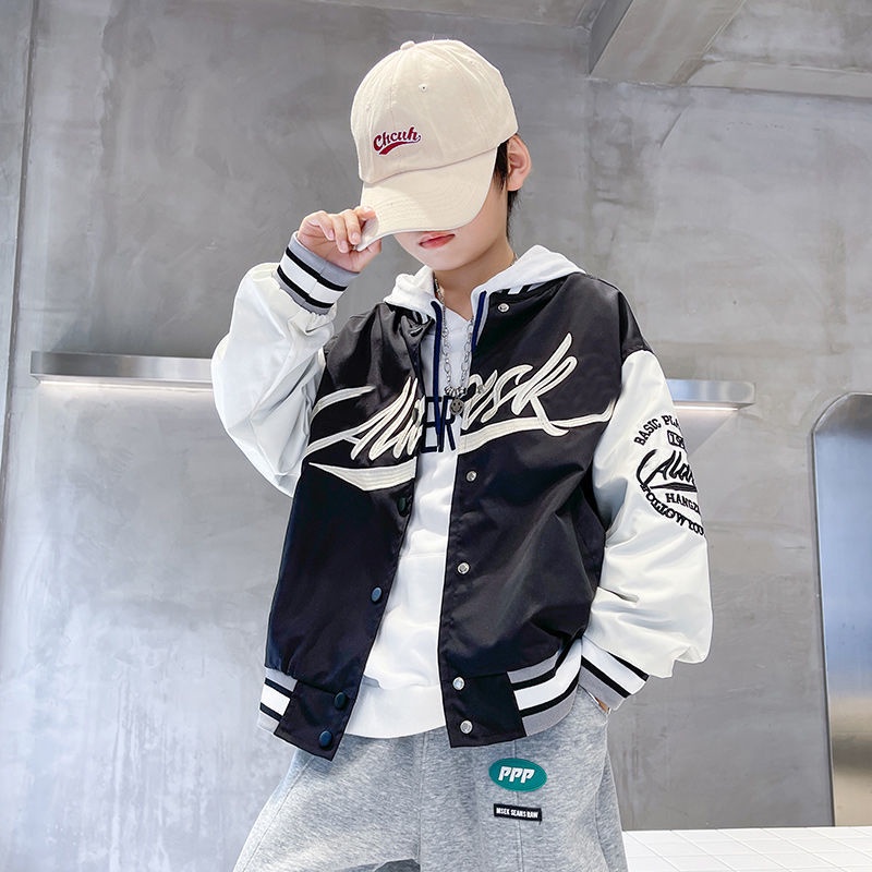 Áo khoác bomber bé trai bé gái size đại dù 2 lớp cho bé unisex in hình cá tính form 14 43kg HD247 0318 D