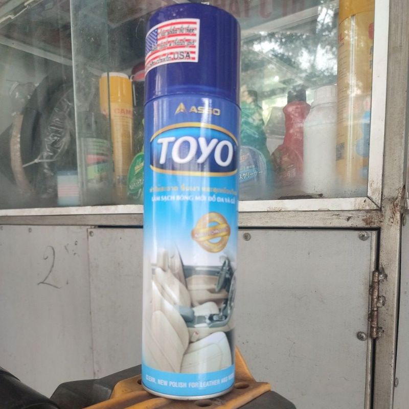"Sản Phẩm Chính Hãng" Chai xịt Toyo dưỡng bóng đồ da và đồ gỗ 500ml