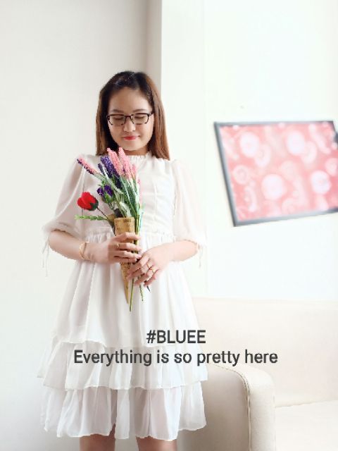 Đầm trắng babydoll bánh bèo dạo phố cực hot [KÈM ẢNH THẬT]