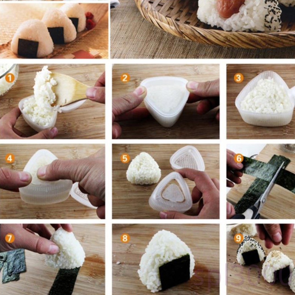 2 khuôn làm cơm nắm hình tam giác chống dính tiện lợi