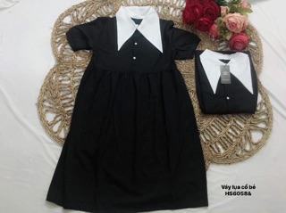 Váy suông cổ bẻ phối màu (HS)