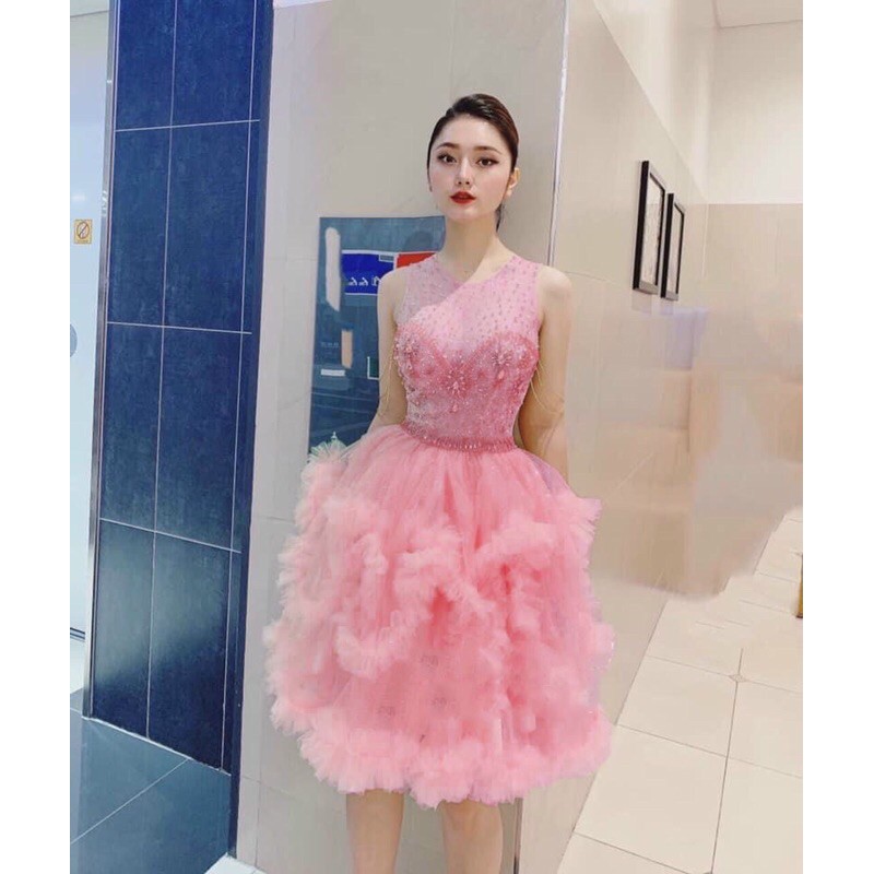 ĐẦM XOÈ TẦNG DÚN ĐÍNH ĐÁ