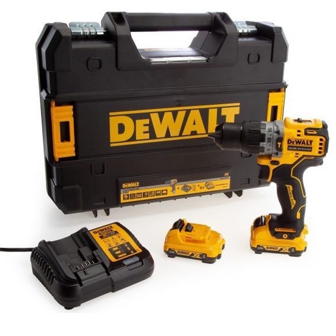 Dewalt DCD706D2-KR, Máy khoan pin cầm tay 12V XR Li-on (2 pin 2Ah), Động cơ không chổi than bruless siêu khỏe và bền bỉ