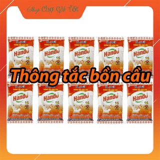 Bộ 10 gói bột thông tắc hầm cầu bể phốt Hando 215Gr [Đổ định kì để bồn cầu ko tắc]