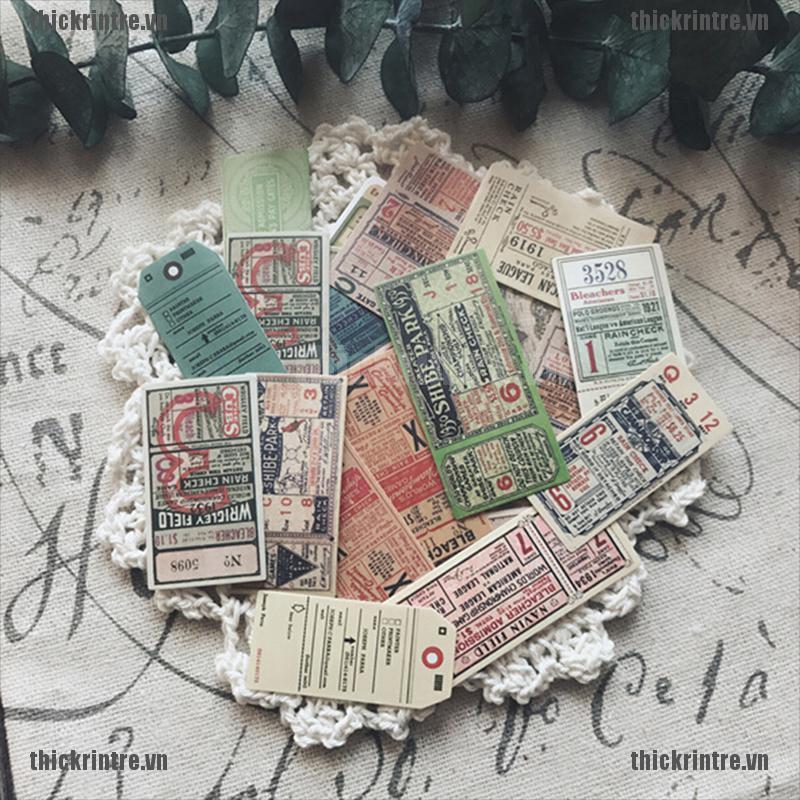 <Hot~new>22Pcs/pack Vintage ticket stickers scrapbook DIY diary albums notebook decor