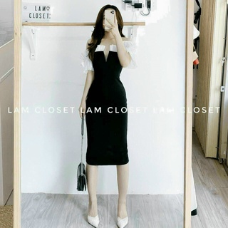 Đầm body phối có mút tôn dáng xinh lung linh như hình qc