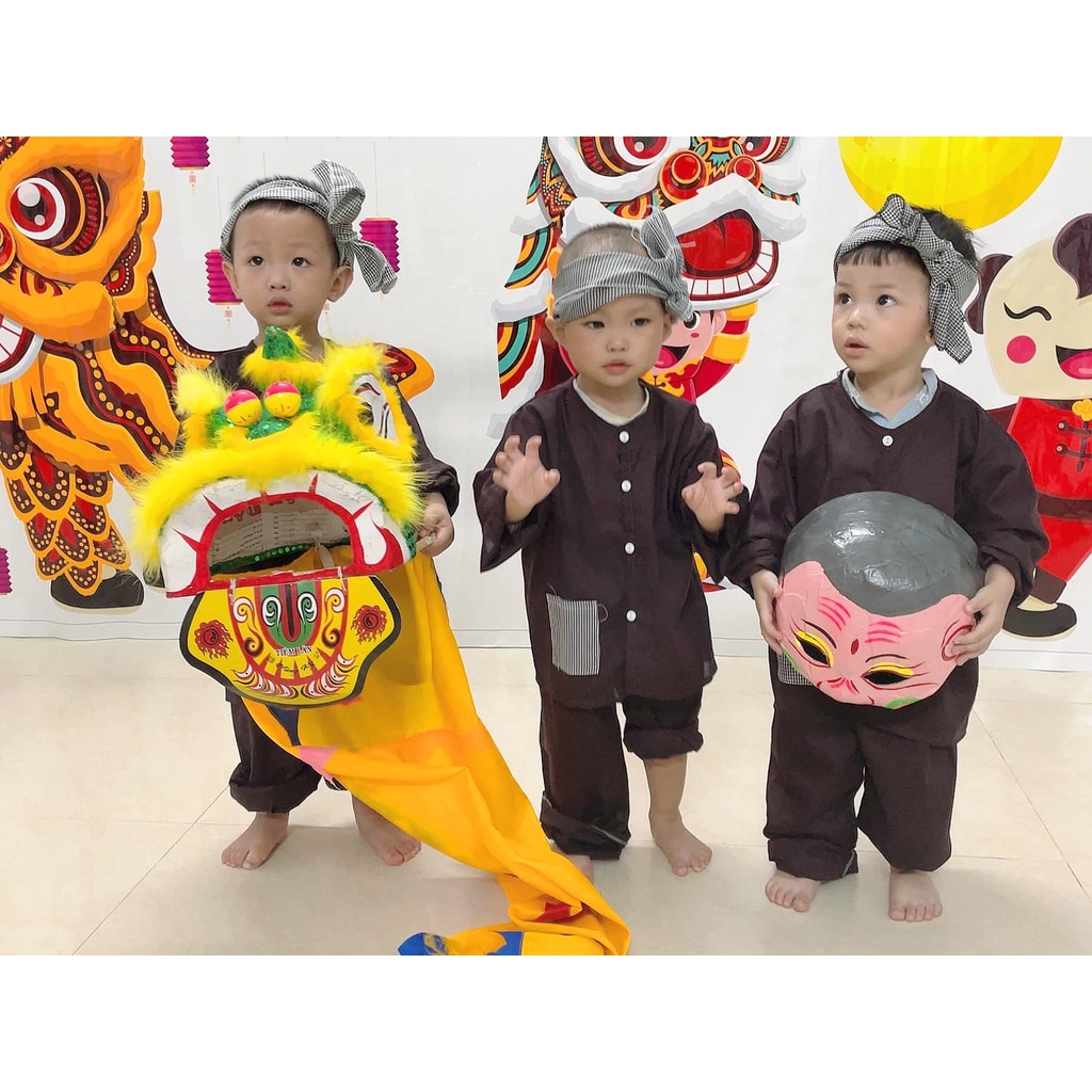 Bộ quần áo bà ba cho bé trai, bé gái có kèm khăn chất đẹp