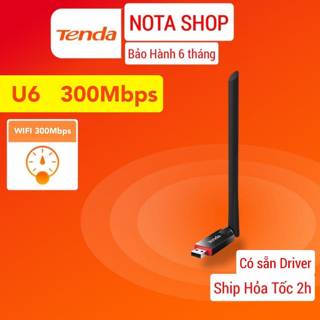 [Hỏa Tốc - BH 6 TH] USB WiFi TENDA U10 650Mbps - Thu sóng WiFi 5Ghz cho Laptop PC máy bàn, dùng để học online làm việc