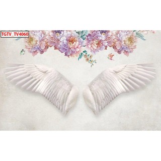 Tranh dán tường 3d đôi cánh thiên thần BINBIN TB24 (Có tin theo yêu cầu)