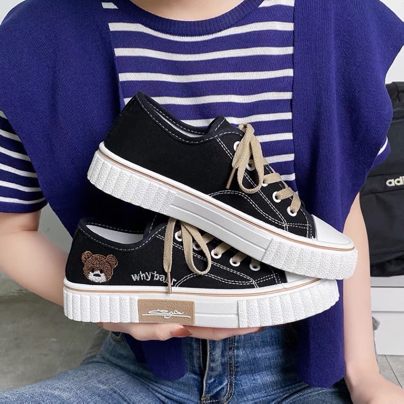 Giày thể thao, giày sneaker hoạ tiết gấu brown dễ thương thời trang phong cách