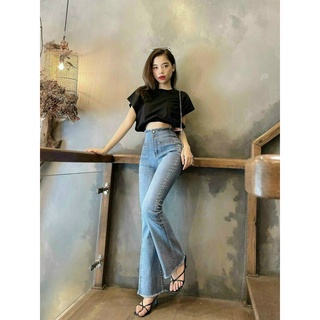 QUẦN JEANS ỐNG LOE LƯNG CAO