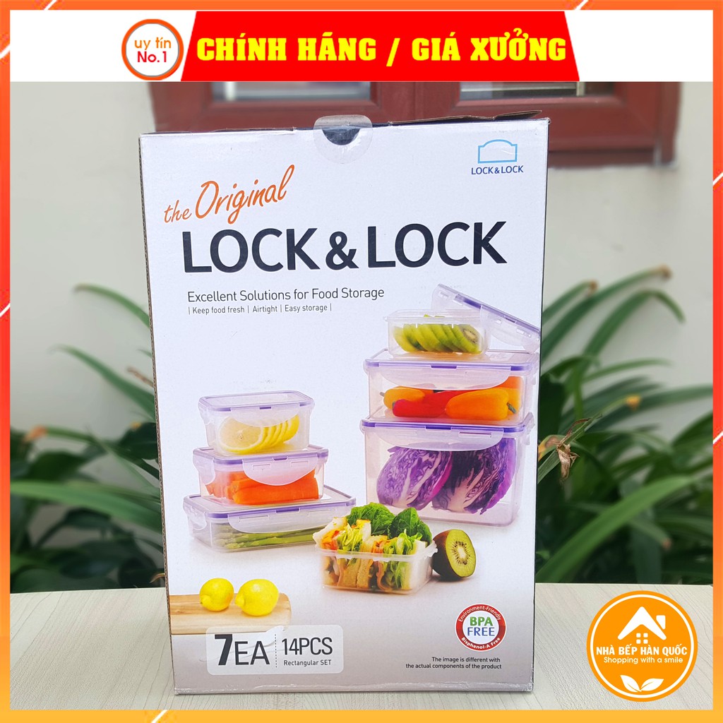 Bộ hộp nhựa bảo quản thực phẩm, hộp đựng thức ăn Lock and Lock HPL809BS