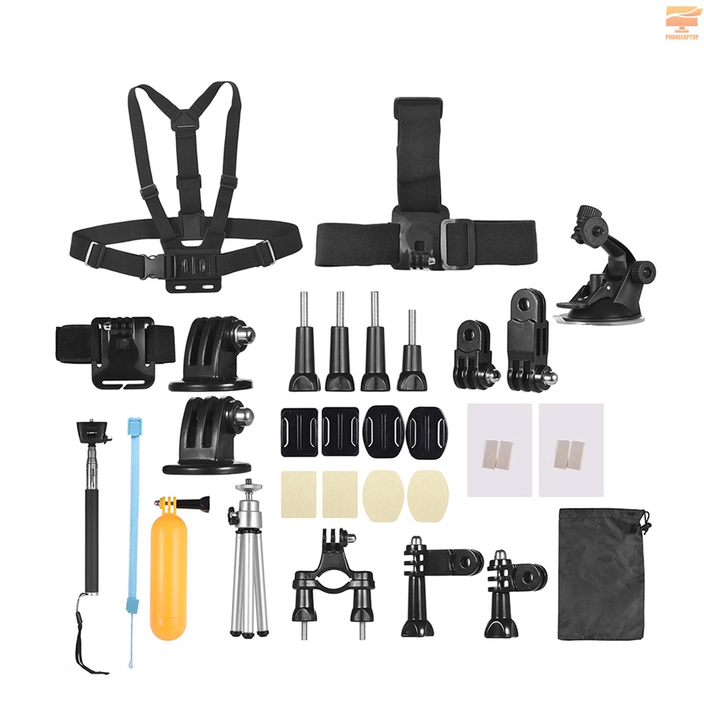 Andoer 46-In-1 Basic Common Action Camera Accessories Kit for GoPro hero 7/6/5/4 SJCAM /YI Outdoor Sports Camera   Accessories Set