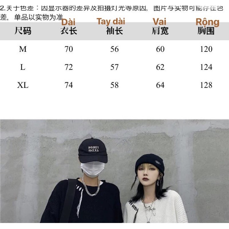 ORDER | Áo len rách viền unisex [ Lướt hết ảnh để xem ảnh thật và bảng size ] | BigBuy360 - bigbuy360.vn